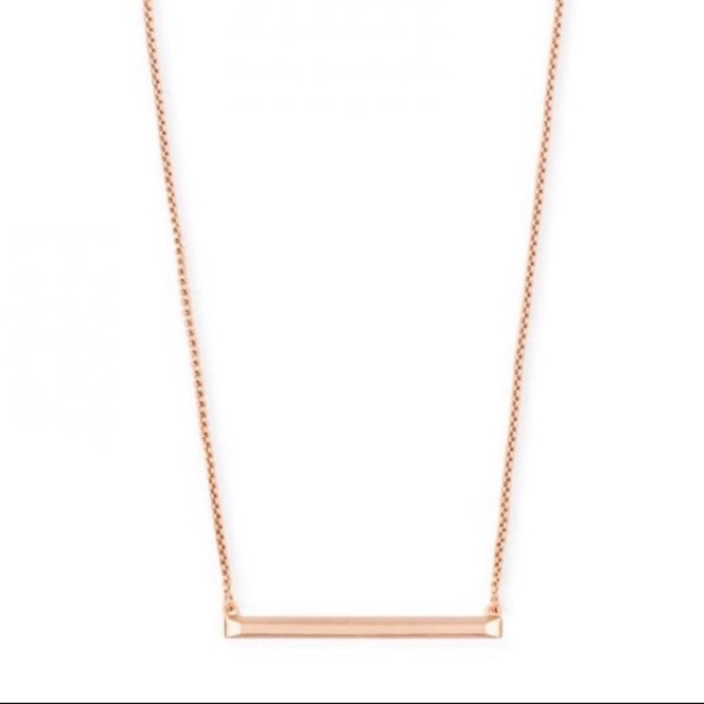 Kendra Scott Kelsey Bar Necklace in Rose Gold
